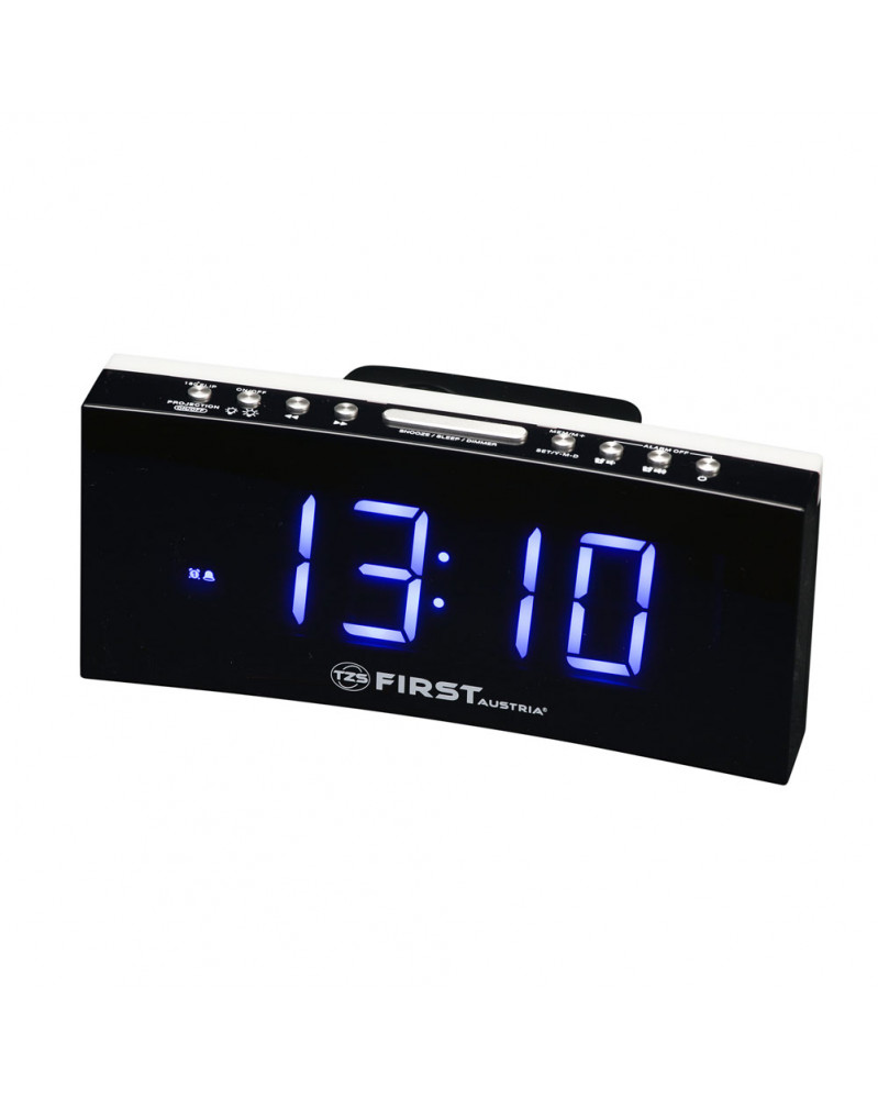 Ceas radio First Austria FA-2420-4, alarma dubla, proiectie 180, radio FM, iluminare background