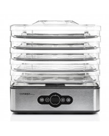 Deshidrator alimente TZS First Austria FA-5126-6, 240 W, 5 tavi, 35-70°C, temporizator, ventilator integrat, inox