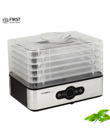 Deshidrator alimente TZS First Austria FA-5126-6, 240 W, 5 tavi, 35-70°C, temporizator, ventilator integrat, inox