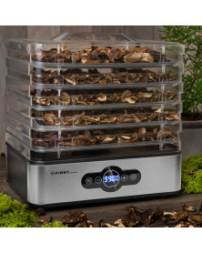 Deshidrator alimente TZS First Austria FA-5126-6, 240 W, 5 tavi, 35-70°C, temporizator, ventilator integrat, inox