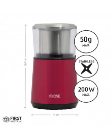 Rasnita cafea TZS First Austria FA-5486-2-RE, 200W, 150 ml/ 60 gr, 4 cutite, inox