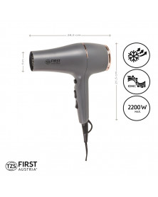 Uscator par TZS First Austria FA-5654-7-GR, 2200 W, ionizare, 3 trepte temperatura, 2 viteze, concentrator, difuzor