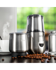 Rasnita de cafea TZS First Austria FA-5486-1, 200 W, 100 grame, inox, functie spuma lapte