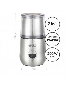 Rasnita de cafea TZS First Austria FA-5486-1, 200 W, 100 grame, inox, functie spuma lapte