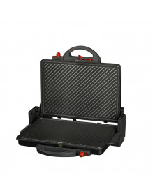 Grill electric TZS First Austria FA-5330, 2000W, placi antiaderente detasabile, deschidere 180˚, tava colectare