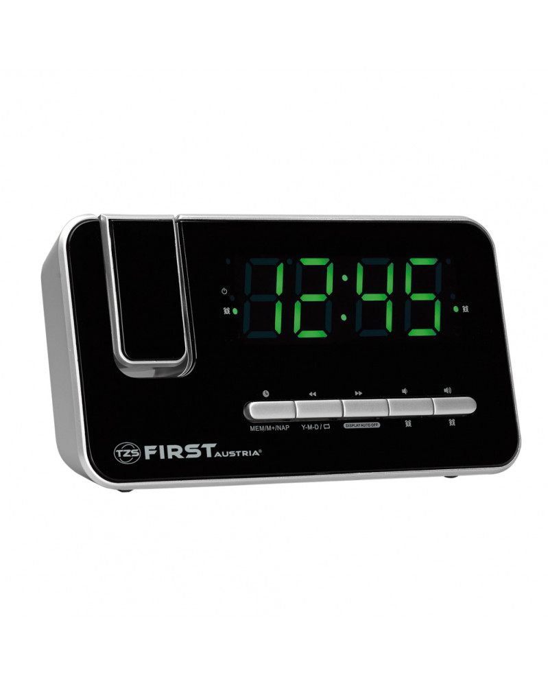 Ceas cu radio TZS First Austria 2421-7, proiectie, FM, alarma, dimmer, LCD