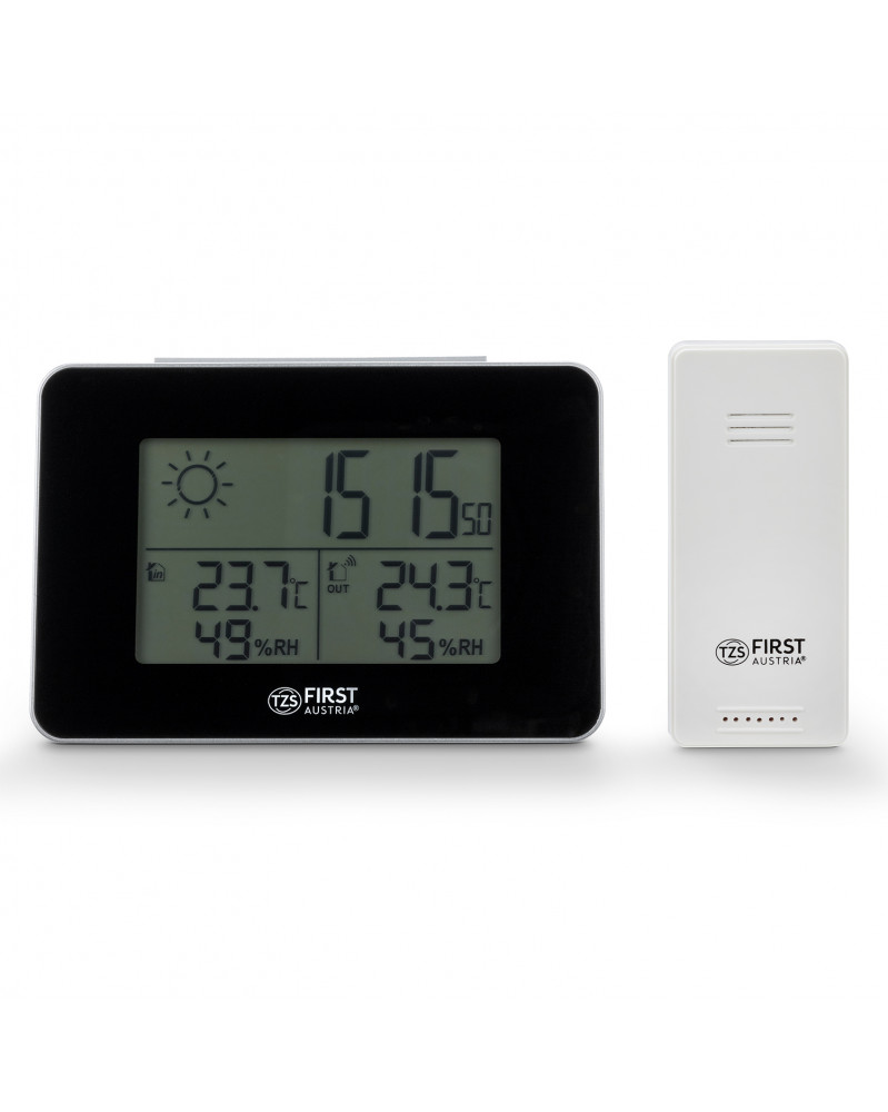 Statie meteo First Austria TZS FA-2461-6-BA, senzor exterior, ceas, alarma, temperatura, umiditate, prognoza meteo