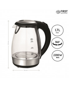 Fierbator de apa TZS First Austria FA-5405-8, 2200W, 1.7L, temperatura variabila, soft close