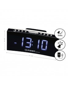 Ceas radio First Austria FA-2420-4, alarma dubla, proiectie 180, radio FM, iluminare background