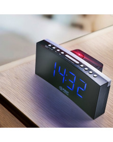 Ceas radio First Austria FA-2420-4, alarma dubla, proiectie 180, radio FM, iluminare background